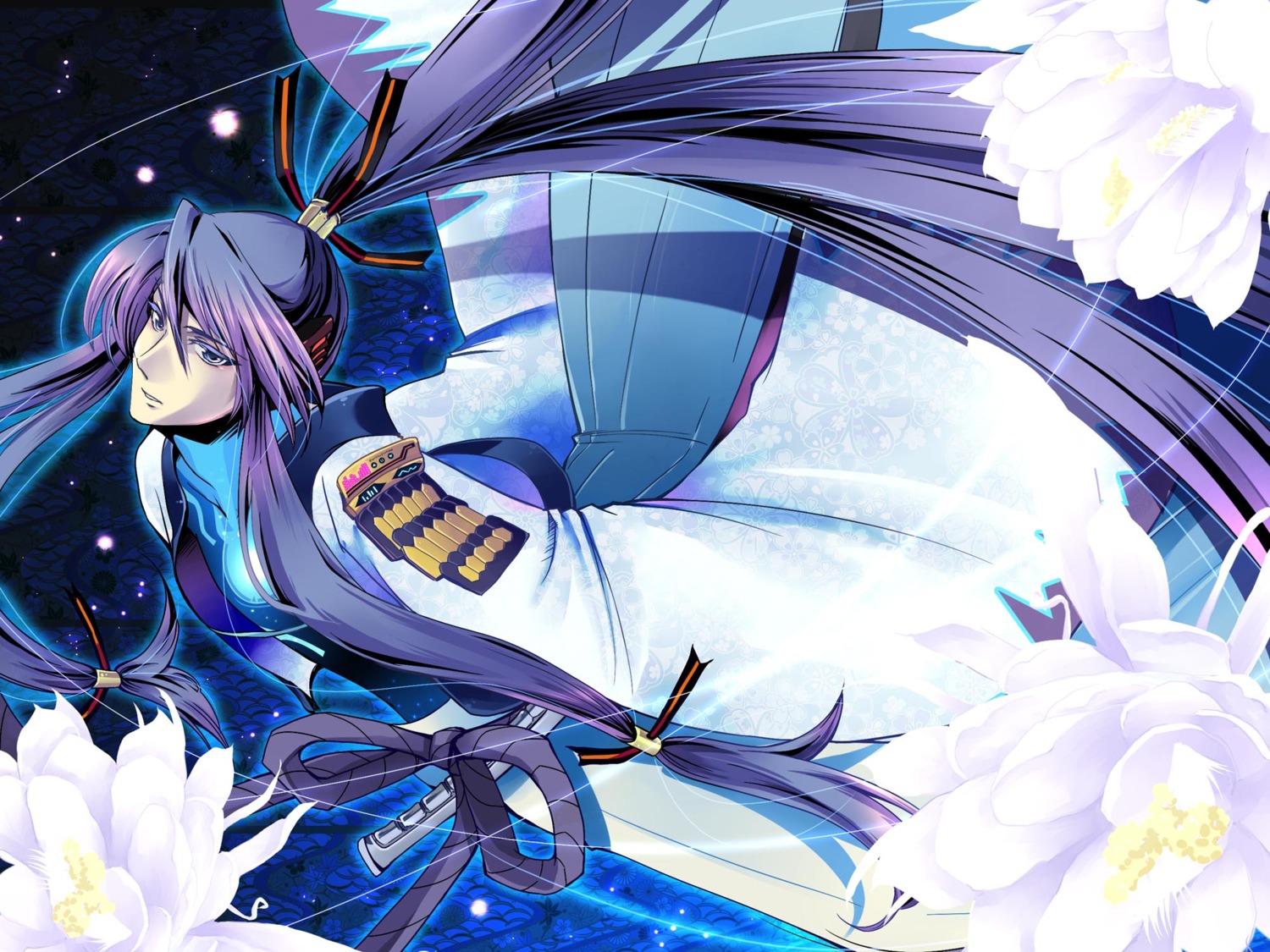 child-box, headphones, kamui_gakupo, male, sword, vocaloid