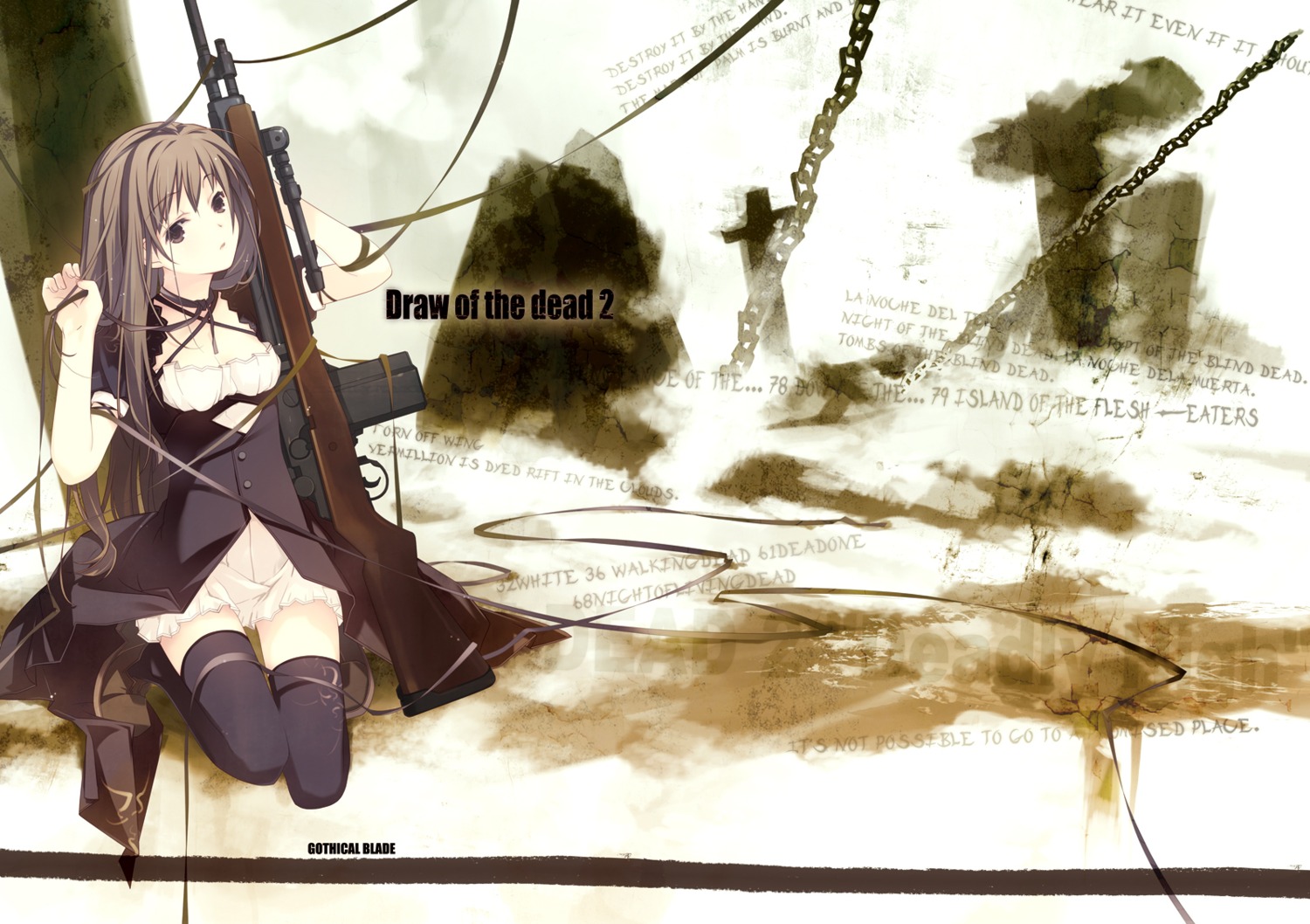 gothical_blade, gun, ruroo, thighhighs