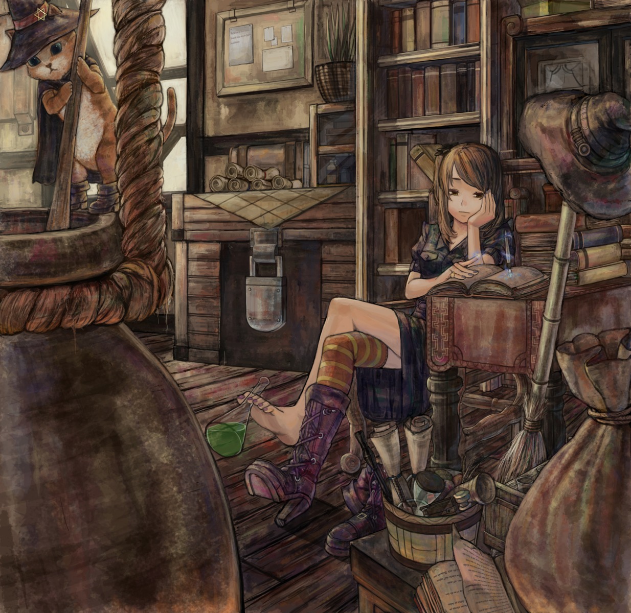 neko, salamander, thighhighs