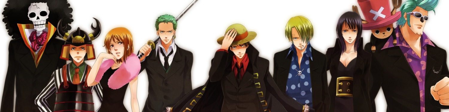 brook, dress, franky, kanameyura, monkey_d_luffy, nami, nico_robin, one_piece, roronoa_zoro, sword, tony_tony_chopper, usopp, vinsmoke_sanji