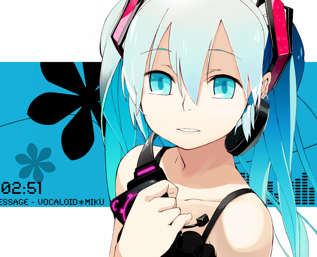 hatsune_miku, headphones, vocaloid, yukihiroyuki