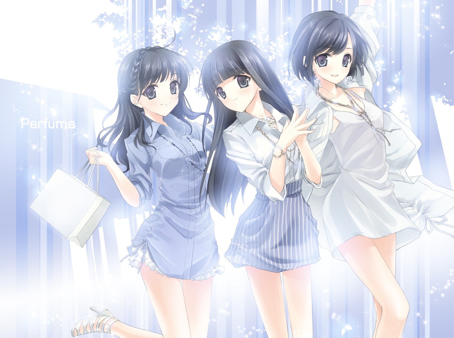 a~chan, dress, dress_shirt, heels, kashiyuka, kimishima_ao, nocchi, perfume, summer_dress