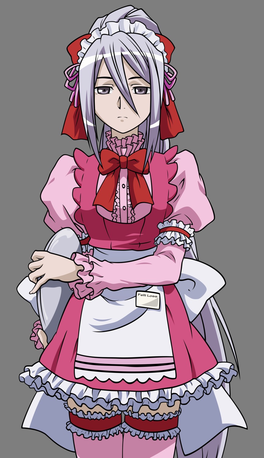 felli_loss, koukaku_no_regios, maid, thighhighs, transparent_png, vector_trace