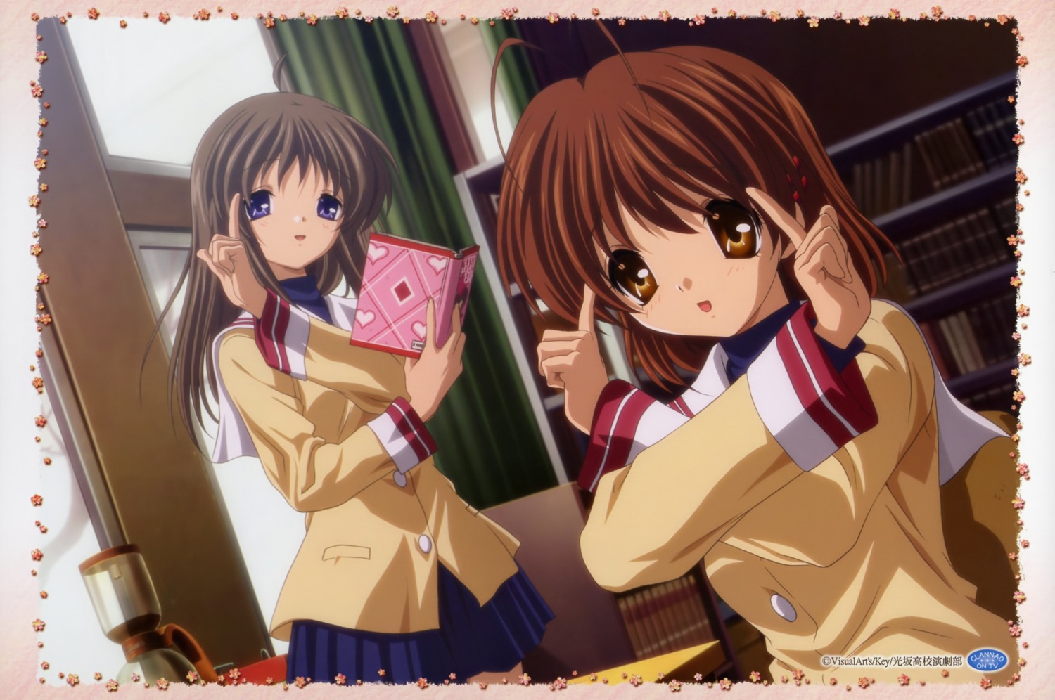 calendar, clannad, furukawa_nagisa, miyazawa_yukine, seifuku