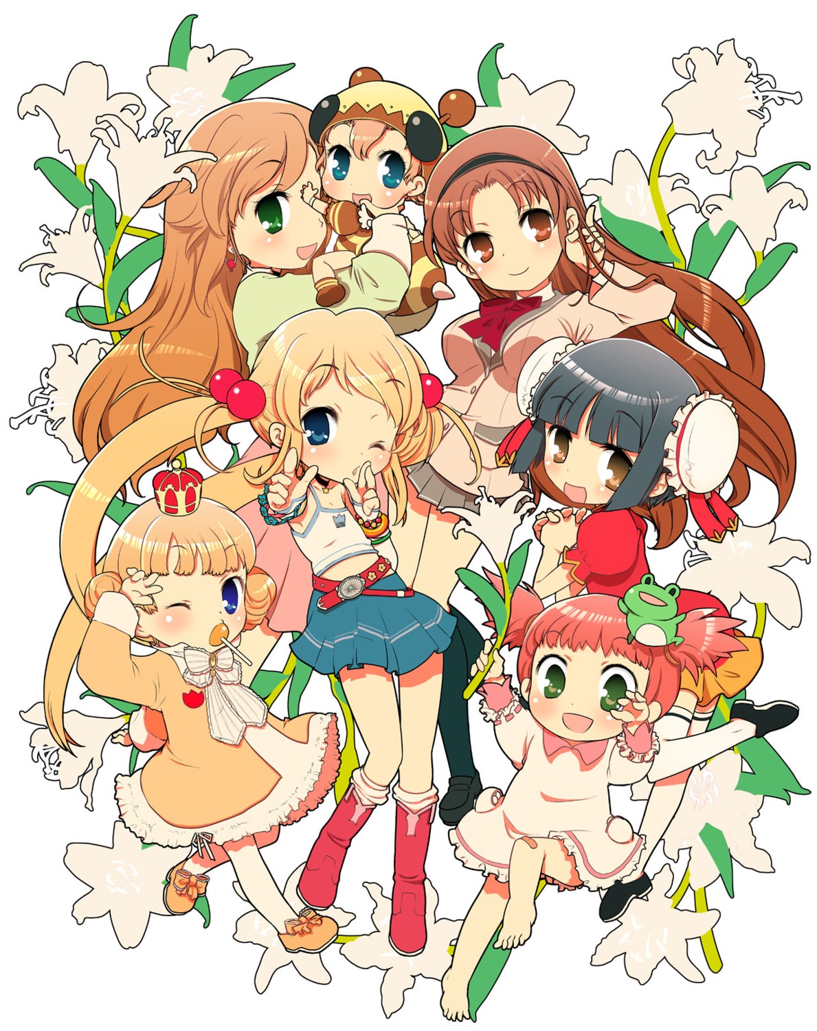 amatsuka_asahi, amatsuka_haruka, amatsuka_hikaru, amatsuka_mari, amatsuka_rikka, amatsuka_seika, amatsuka_sora, baby_princess