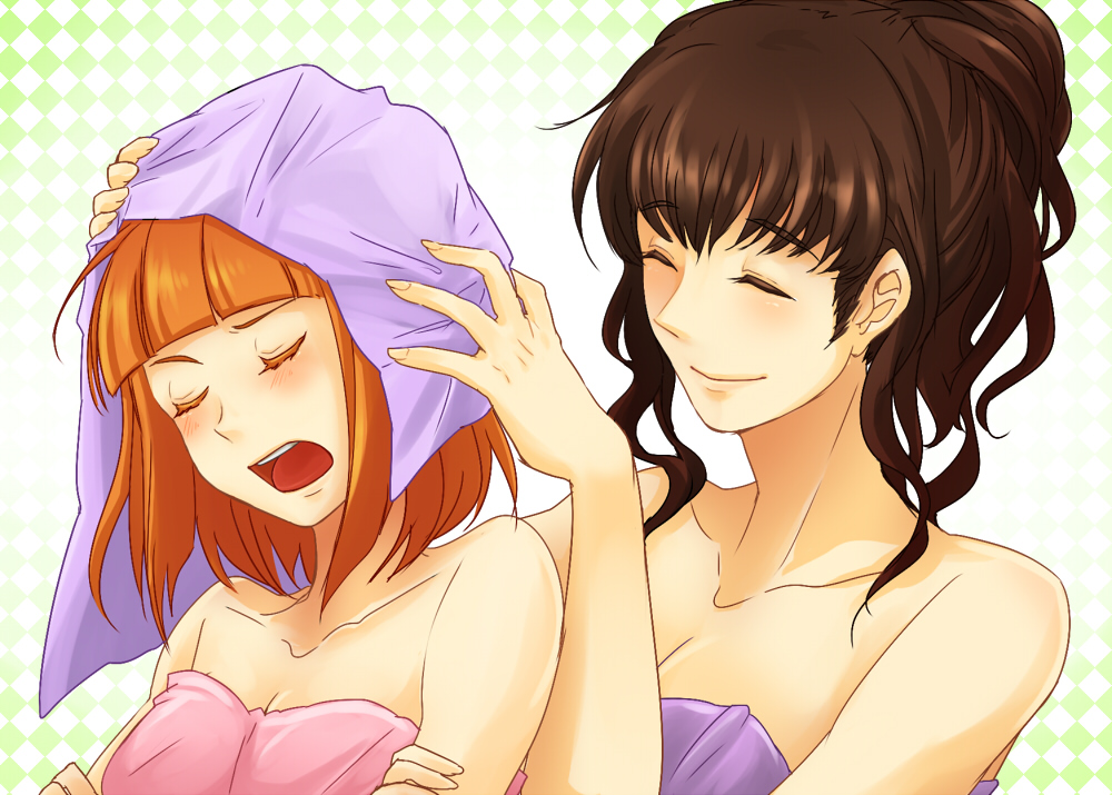 cleavage, eringi, eva_beatrice, towel, umineko_no_naku_koro_ni, ushiromiya_natsuhi