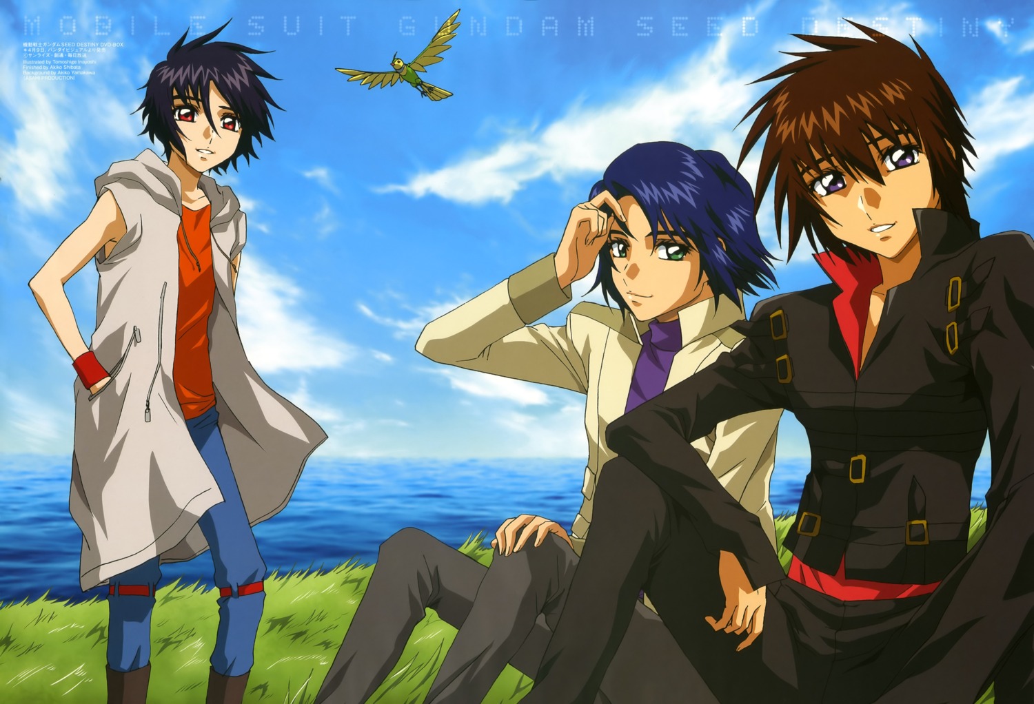 athrun_zala, gundam, gundam_seed, gundam_seed_destiny, inayoshi_tomoshige, kira_yamato, male, shinn_asuka