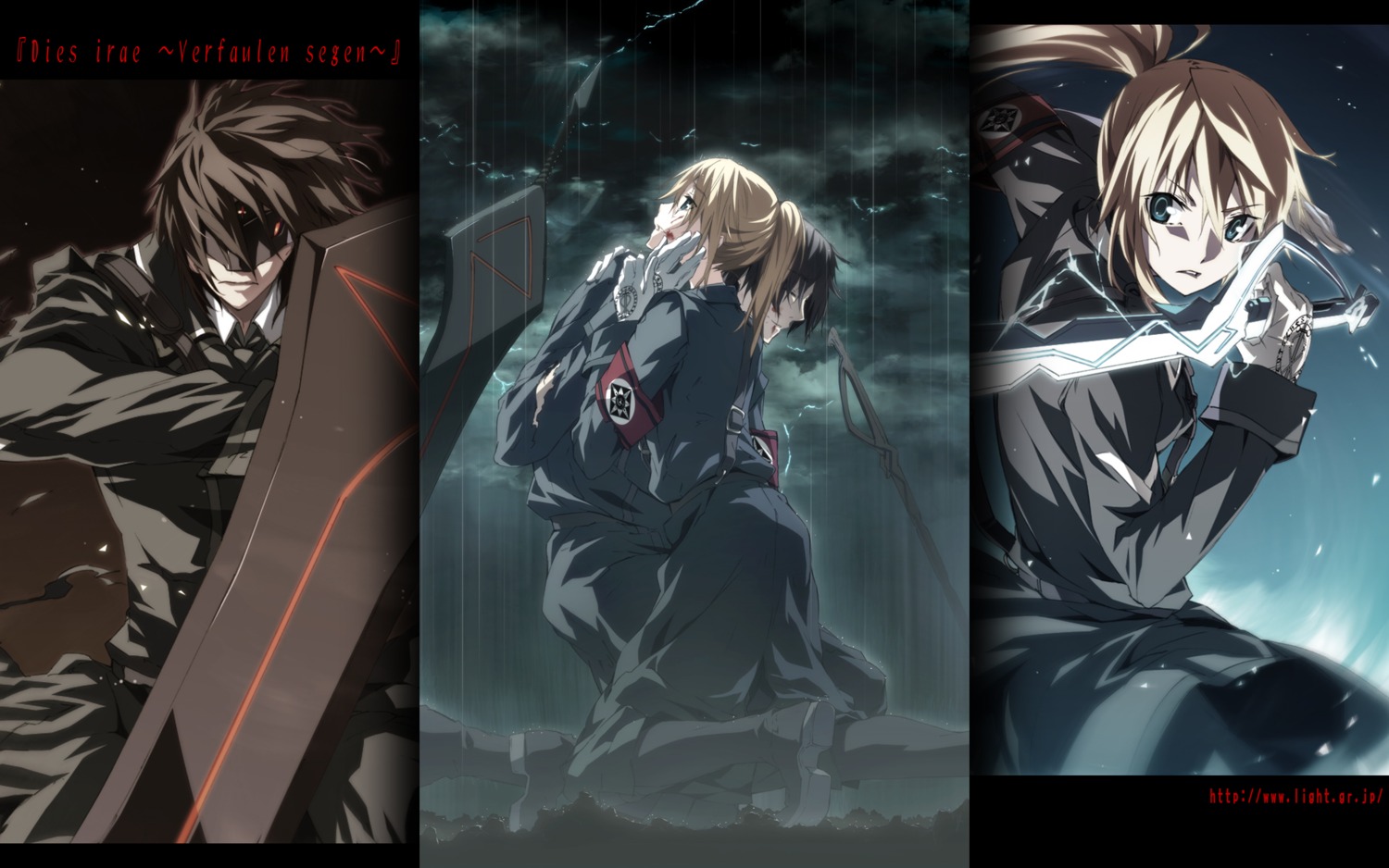 beatrice_waltrud_von_kircheisen, dies_irae, g_yuusuke, gun, light, sakurai_kai, uniform, wallpaper