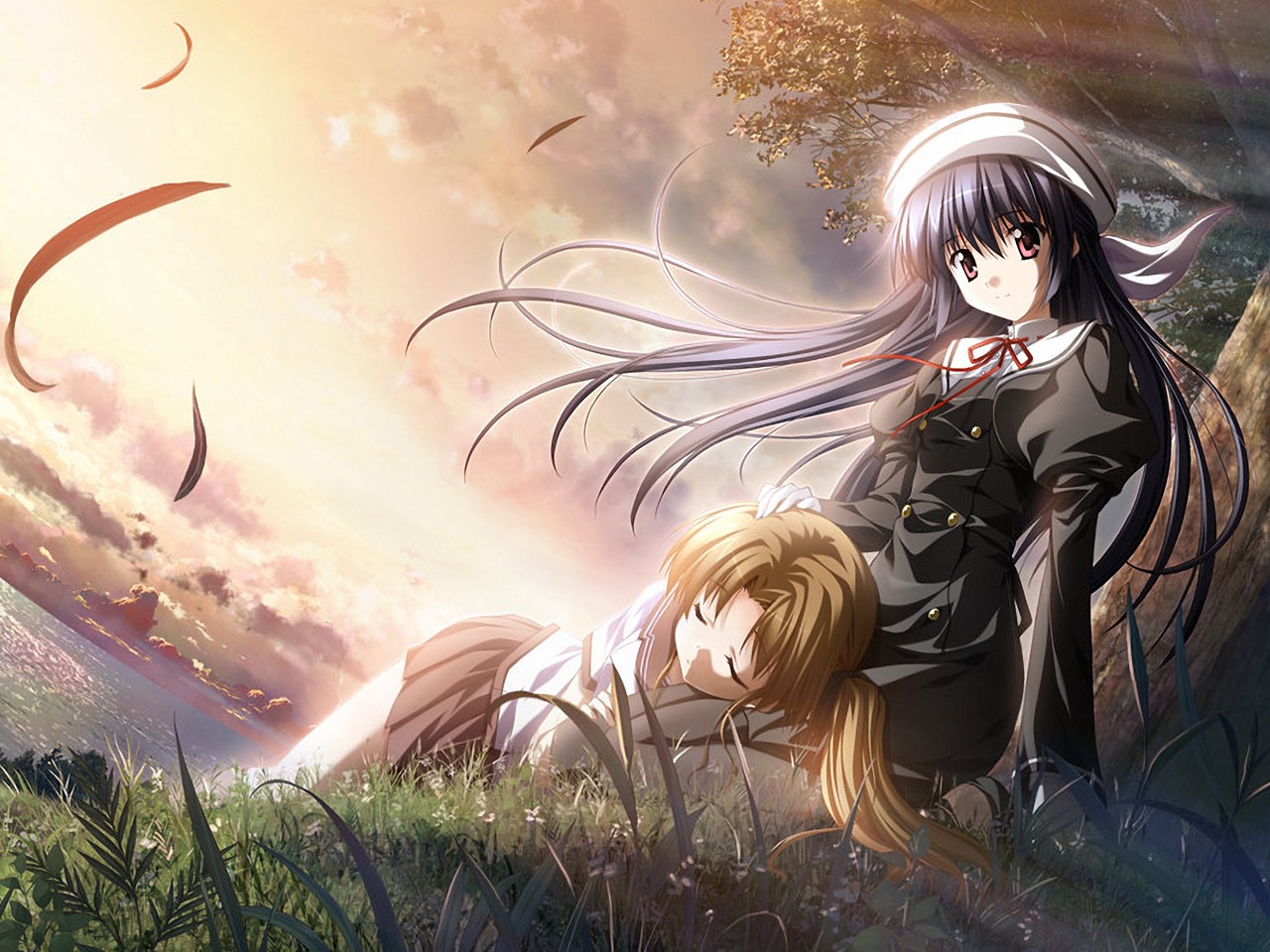 amamiya_yuuko, ef_~a_fairytale_of_the_two~, hayama_mizuki, nanao_naru, seifuku, wallpaper