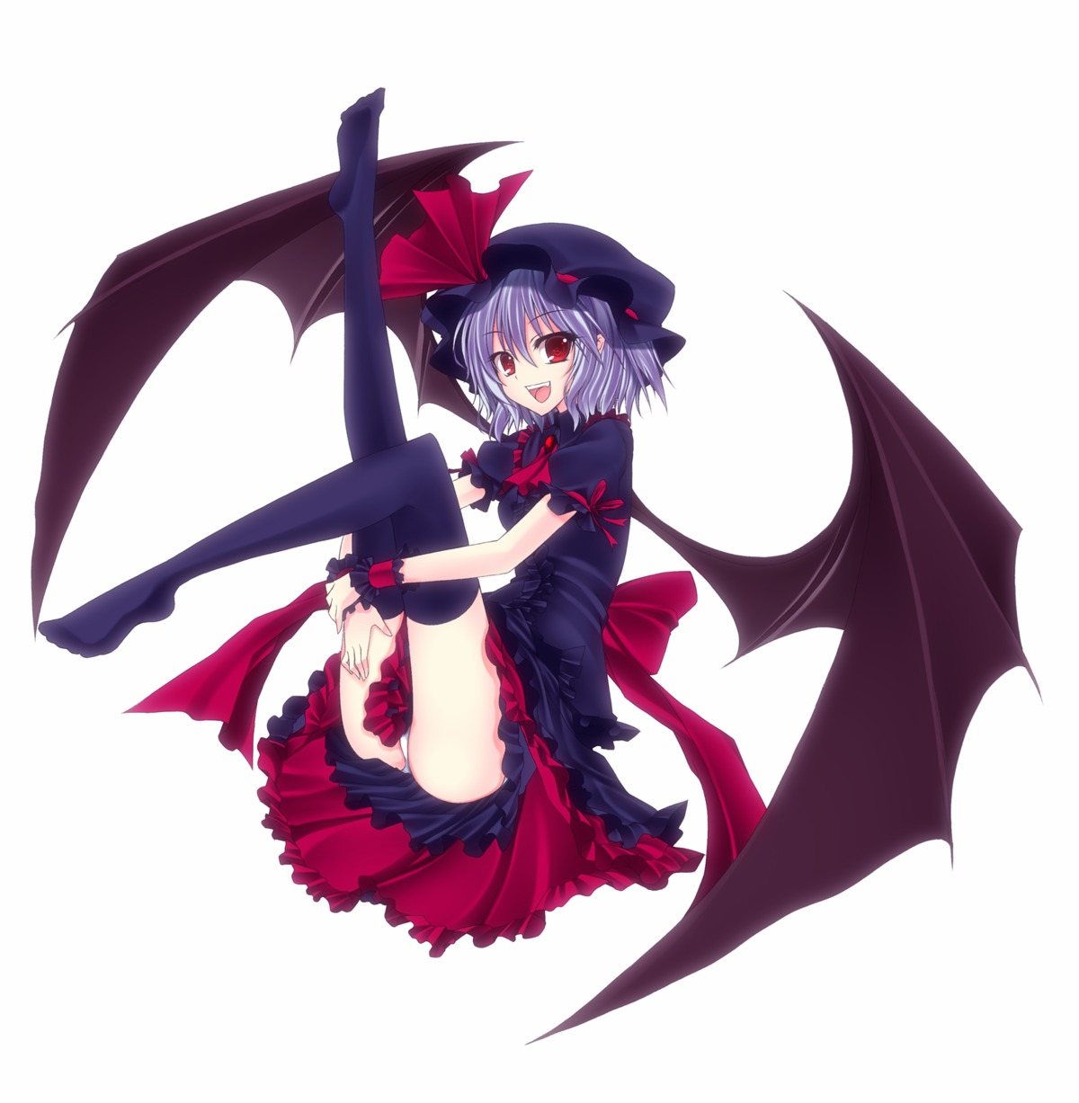 dress, gothic_lolita, kiyomin, lolita_fashion, pantsu, remilia_scarlet, touhou, wings