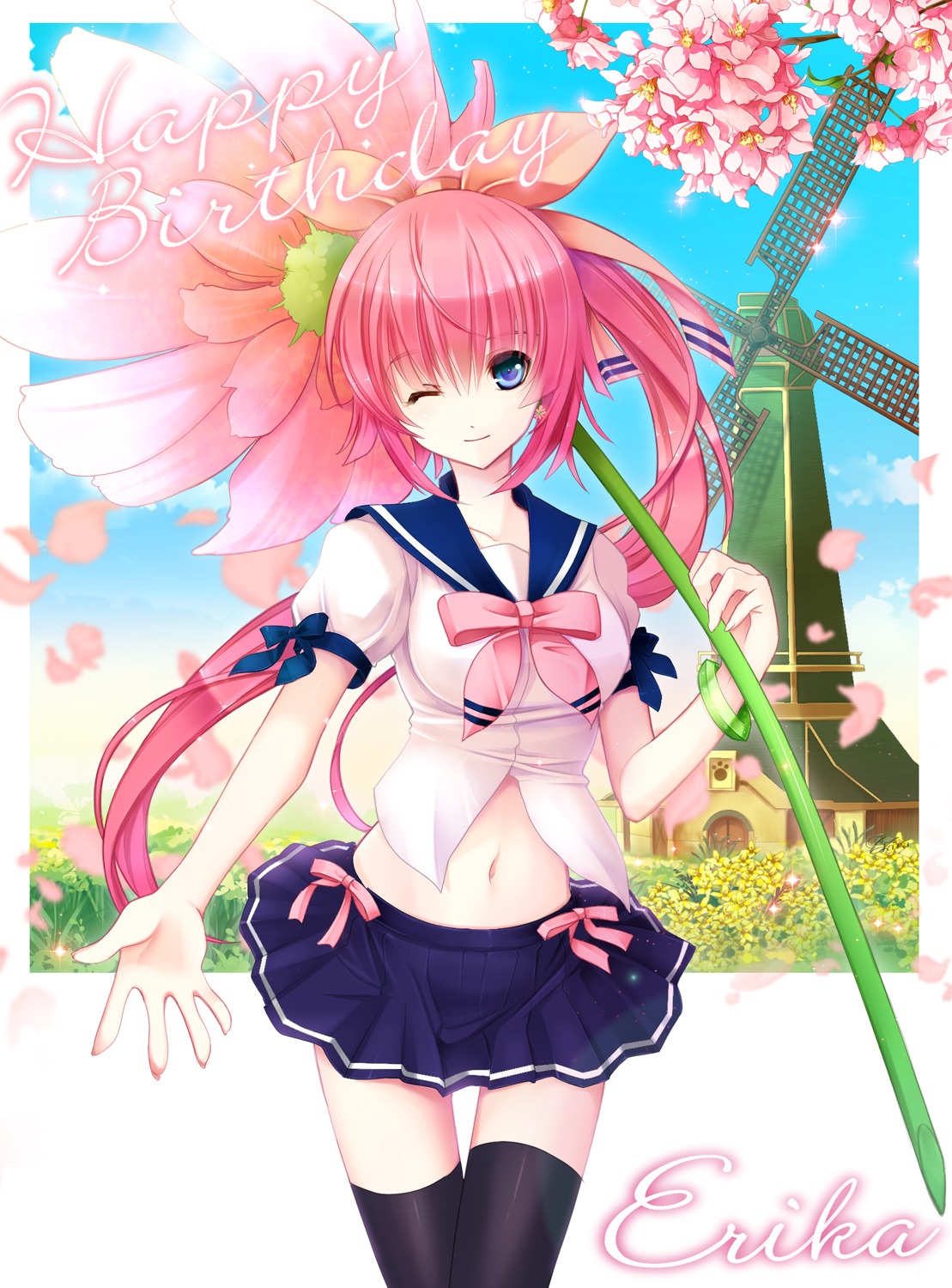 hana, pangya, seifuku, thighhighs, yuuki_kira
