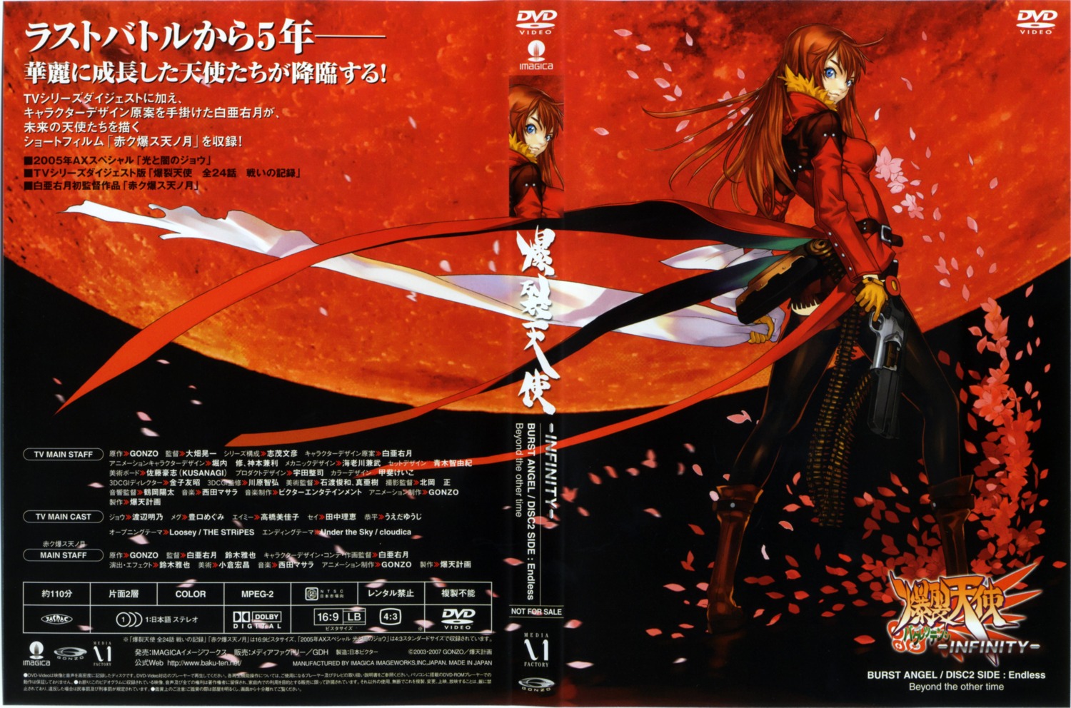 bakuretsu_tenshi, bakuretsu_tenshi_-infinity-, disc_cover, gun, hakua_ugetsu, meg_(bakuretsu_tenshi), thighhighs