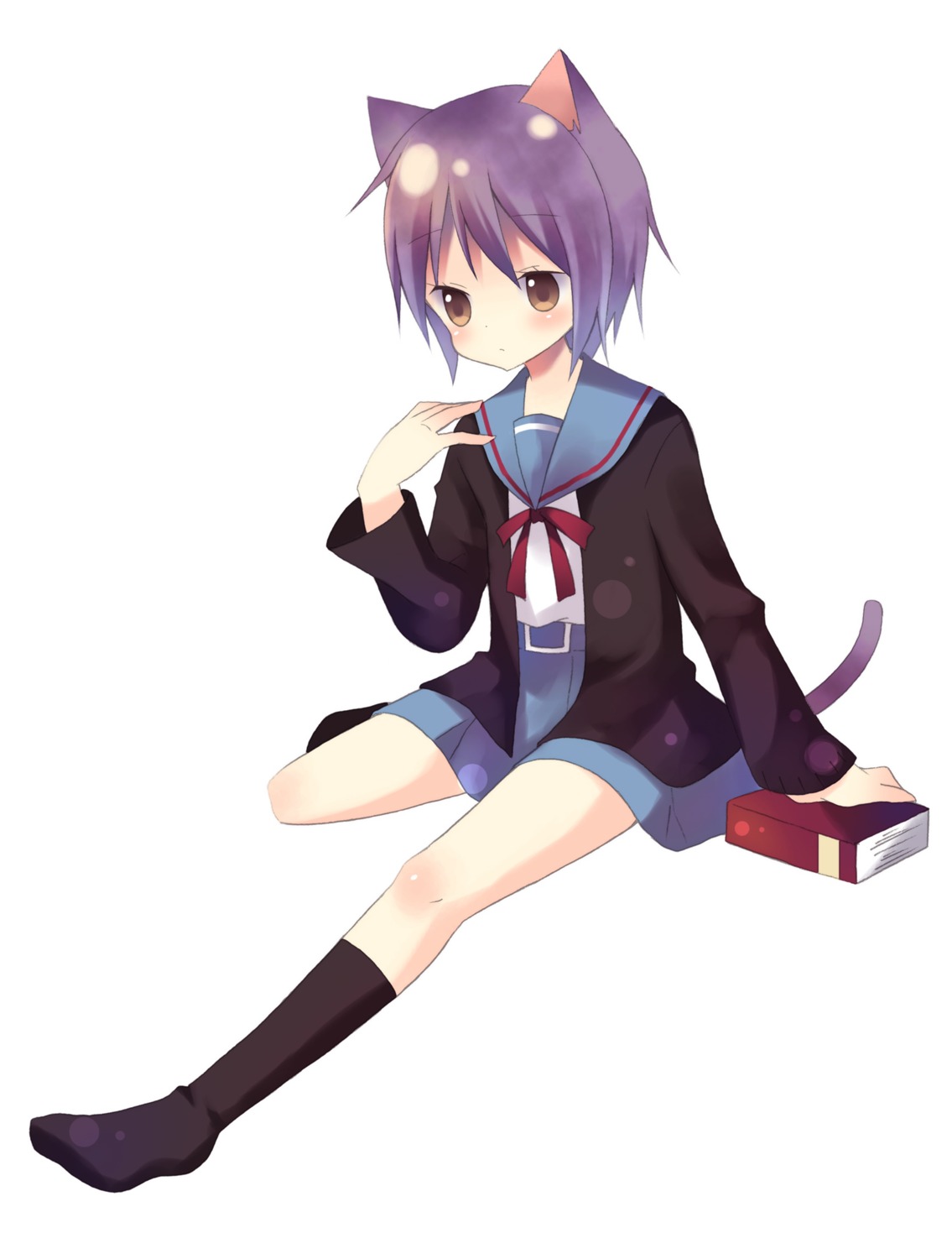 animal_ears, nagato_yuki, nekomimi, seifuku, suzumiya_haruhi_no_yuuutsu, tail, tototo