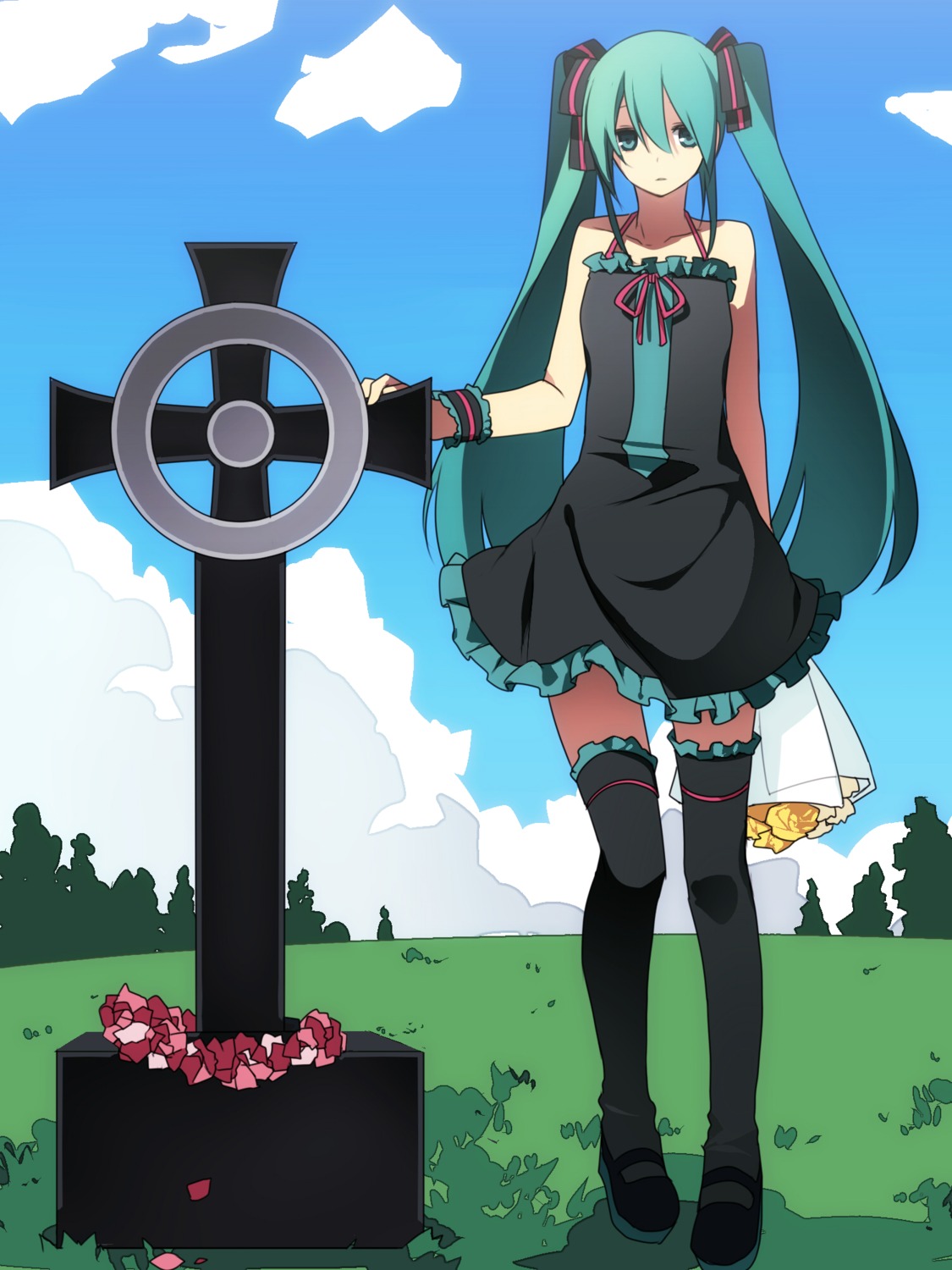 hatsune_miku, hijiri_(resetter), thighhighs, vocaloid