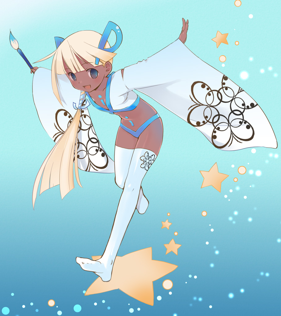 kanchan, pixiv-tan, thighhighs