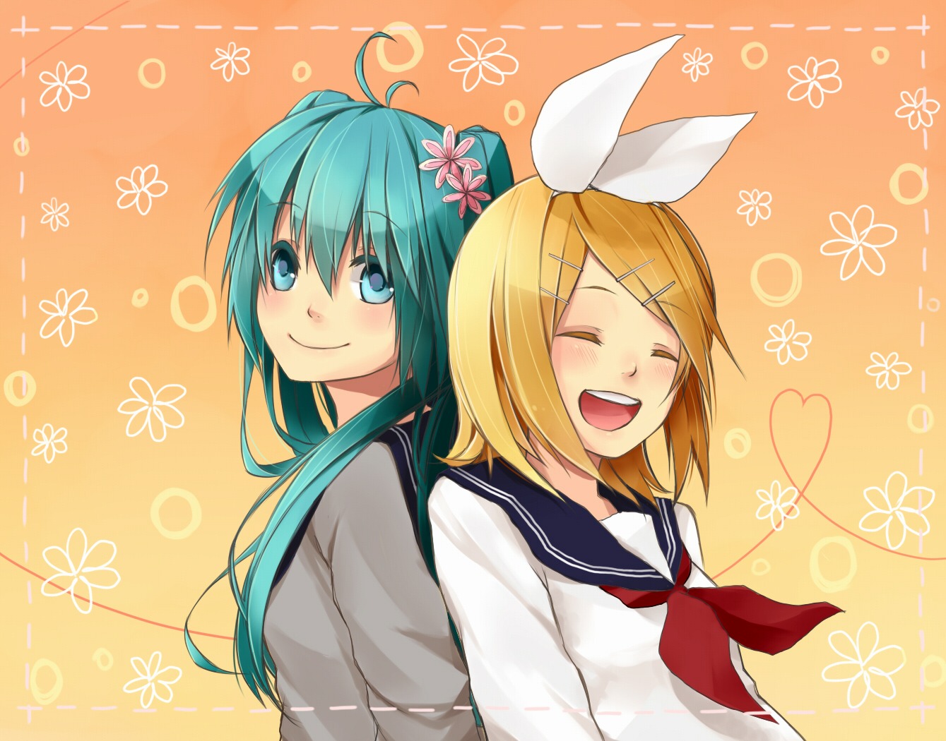 hatsune_miku, hoshiyui_tsukino, kagamine_rin, seifuku, vocaloid