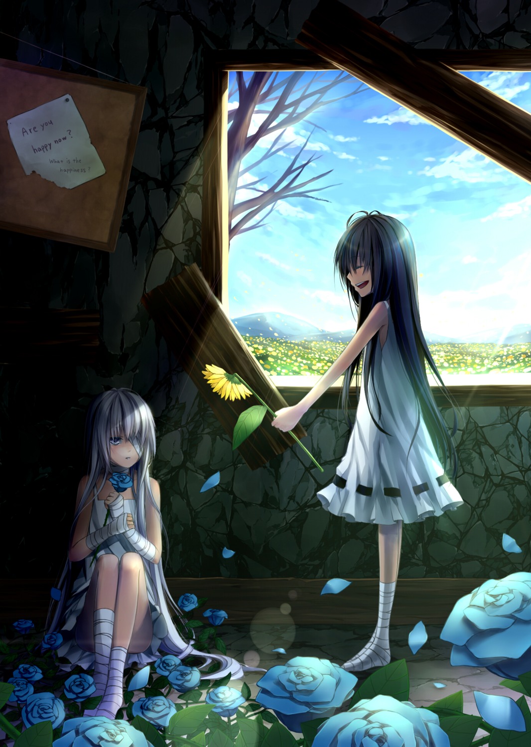 bandages, dress, hoshiyui_tsukino, summer_dress