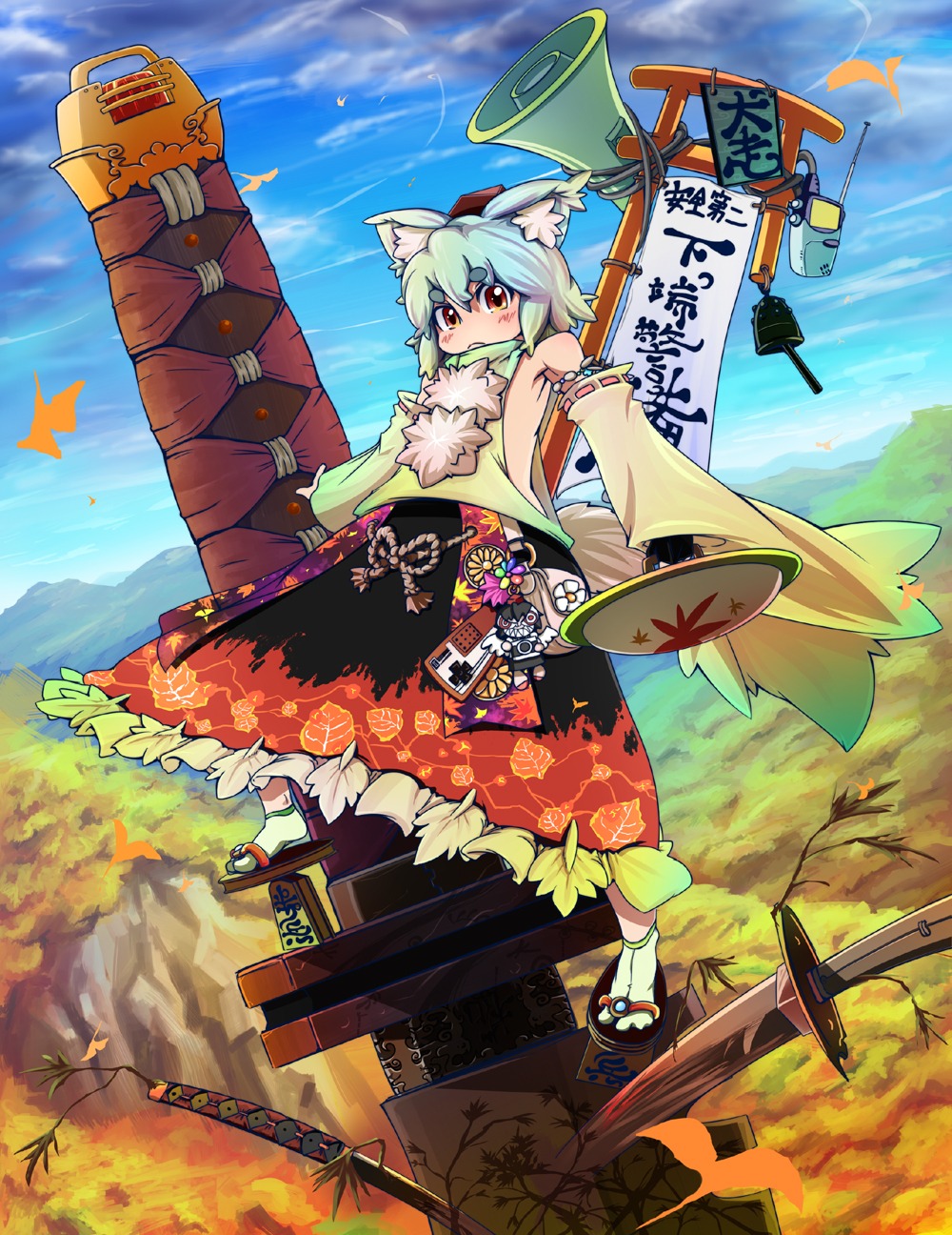 animal_ears, inubashiri_momiji, kage_houshi, shameimaru_aya, tail, touhou