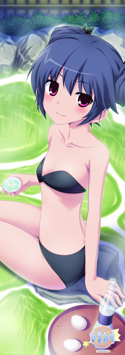 aqua_(himawari), bikini, himawari_(blank-note), stick_poster, swimsuits, tatsukichi