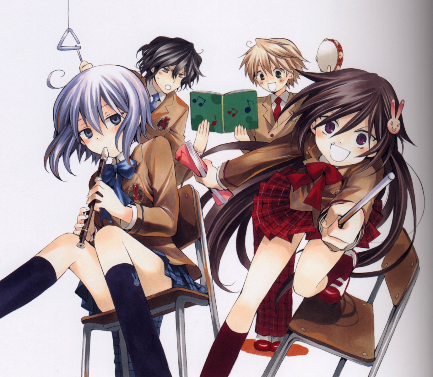 alice_(pandora_hearts), binding_discoloration, echo, gilbert_nightray, mochizuki_jun, oz_vessalius, pandora_hearts, seifuku