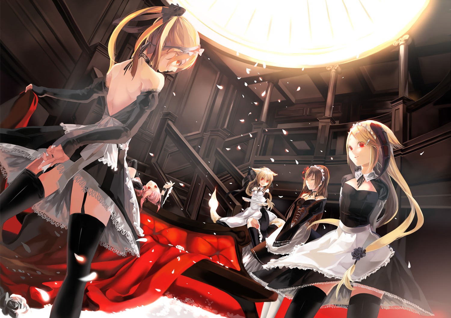animal_ears, kaninn, maid, stockings, thighhighs