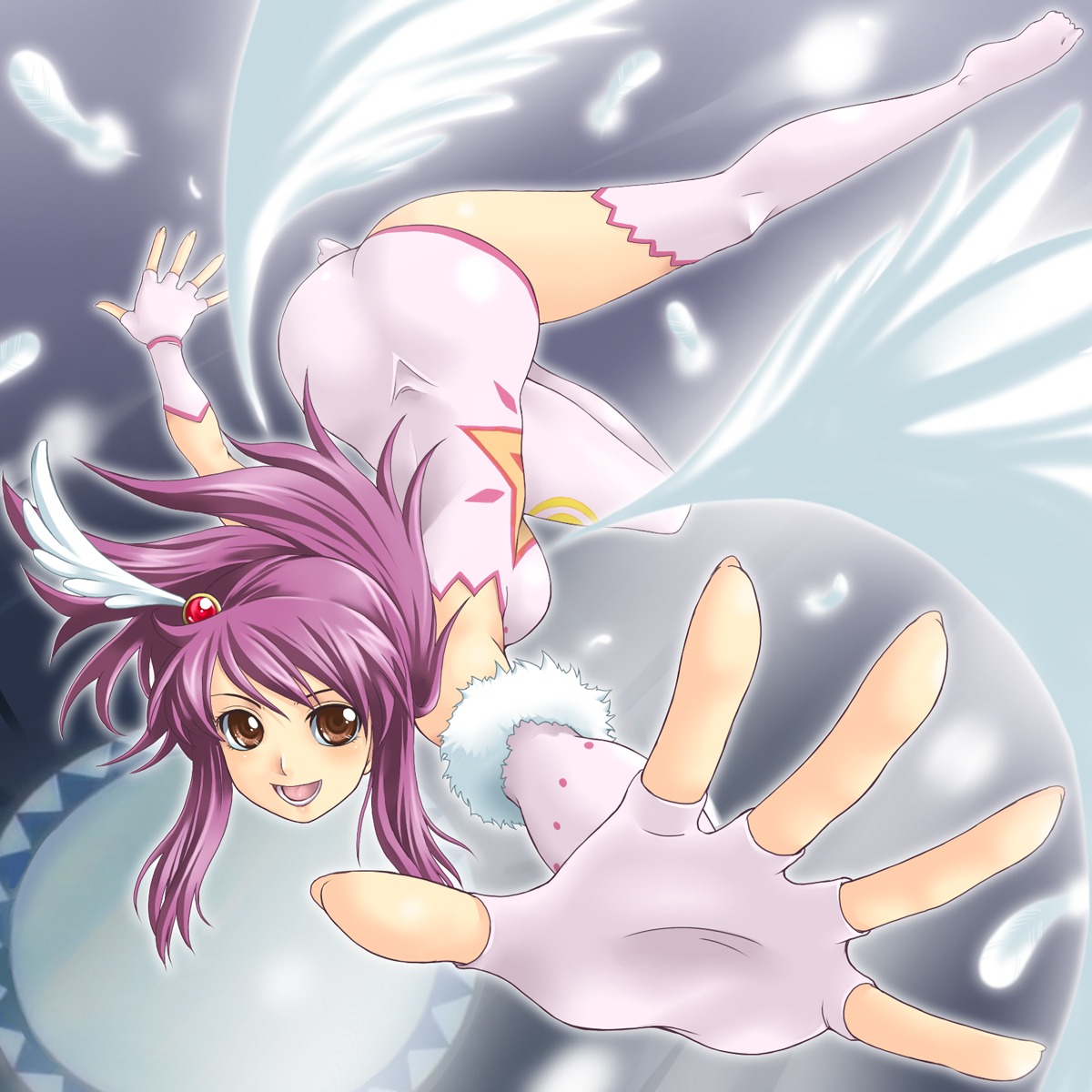 kaleido_star, leotard, naegino_sora, thighhighs, wings, yaso_shigeru