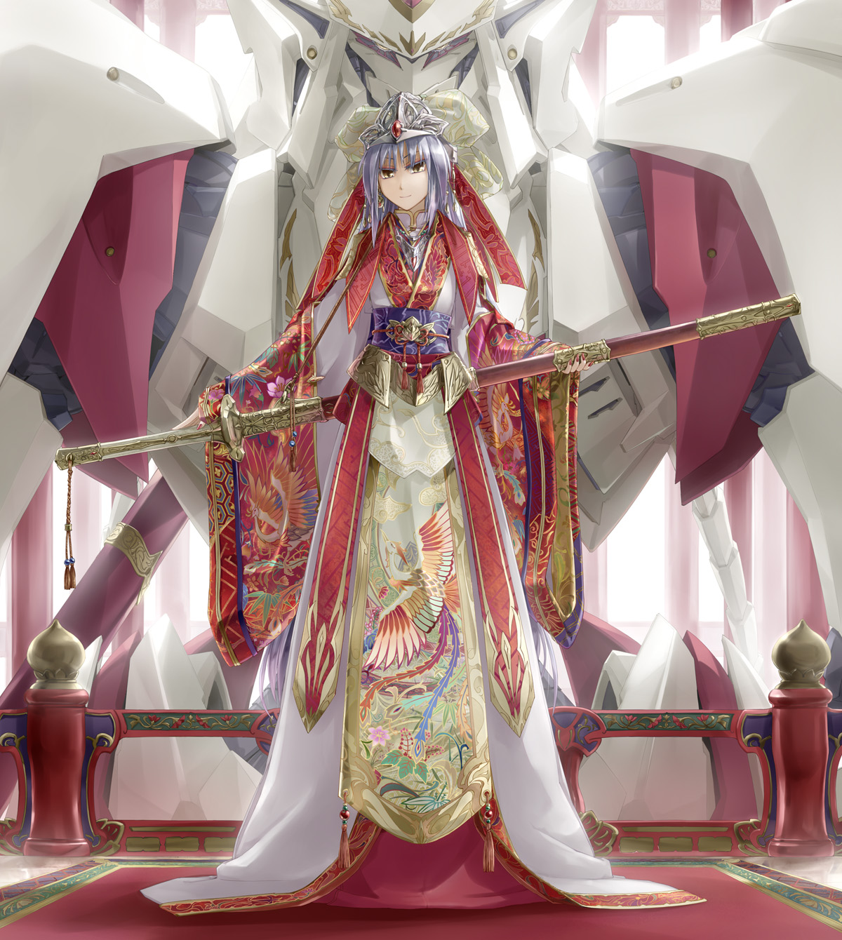 japanese_clothes, machinemess, mecha, sword, tomo_(machinemess)