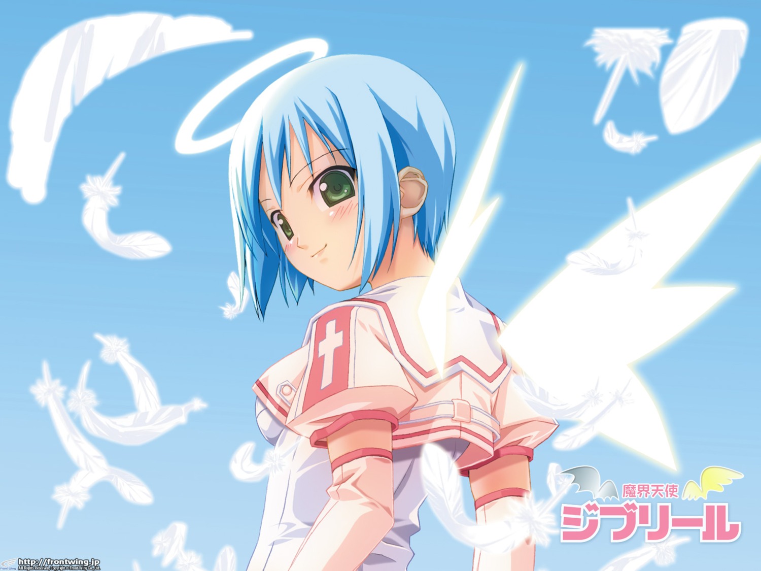 angel, djibril, front_wing, kuuchuu_yousai, makai_tenshi_djibril, manabe_rika, school_swimsuit, swimsuits, wallpaper, wings