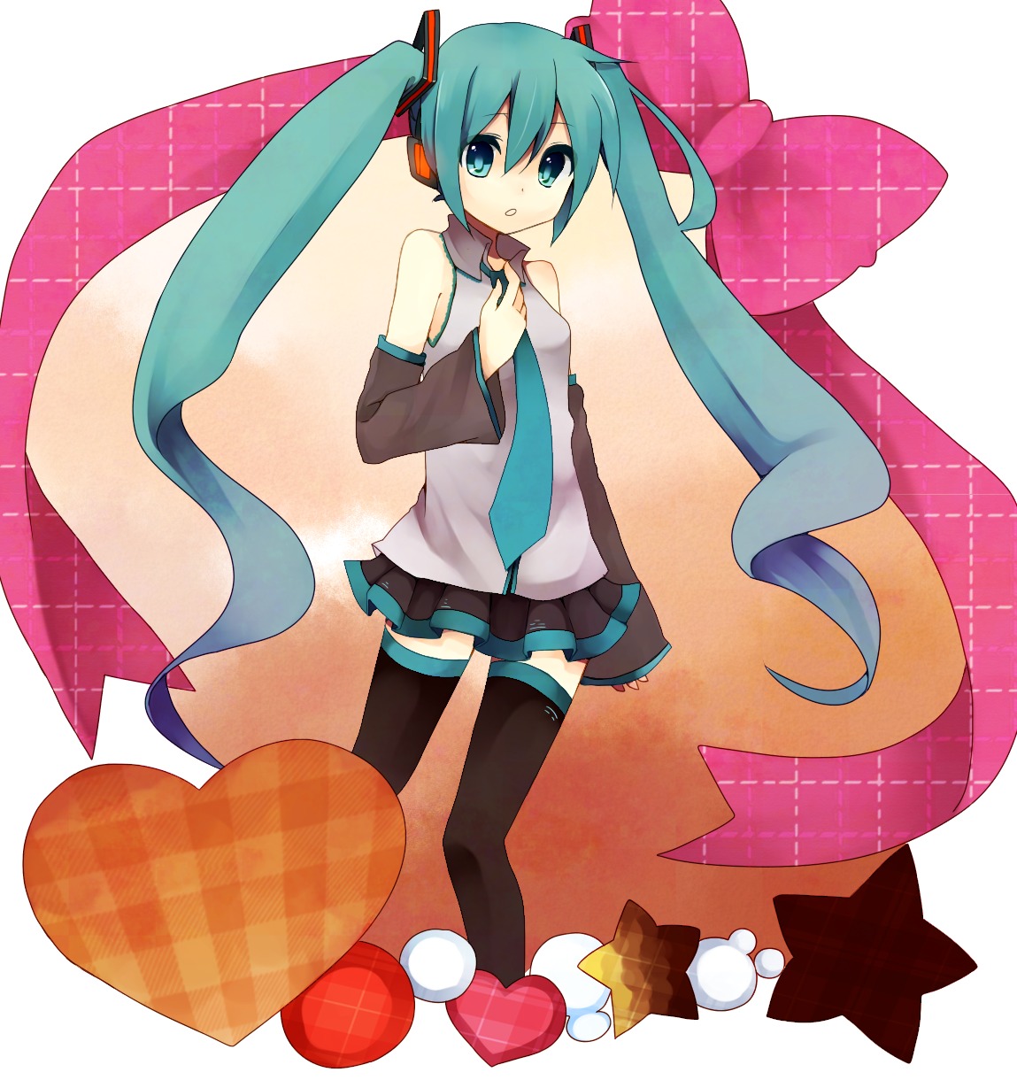 hatsune_miku, thighhighs, vocaloid, yuyupo