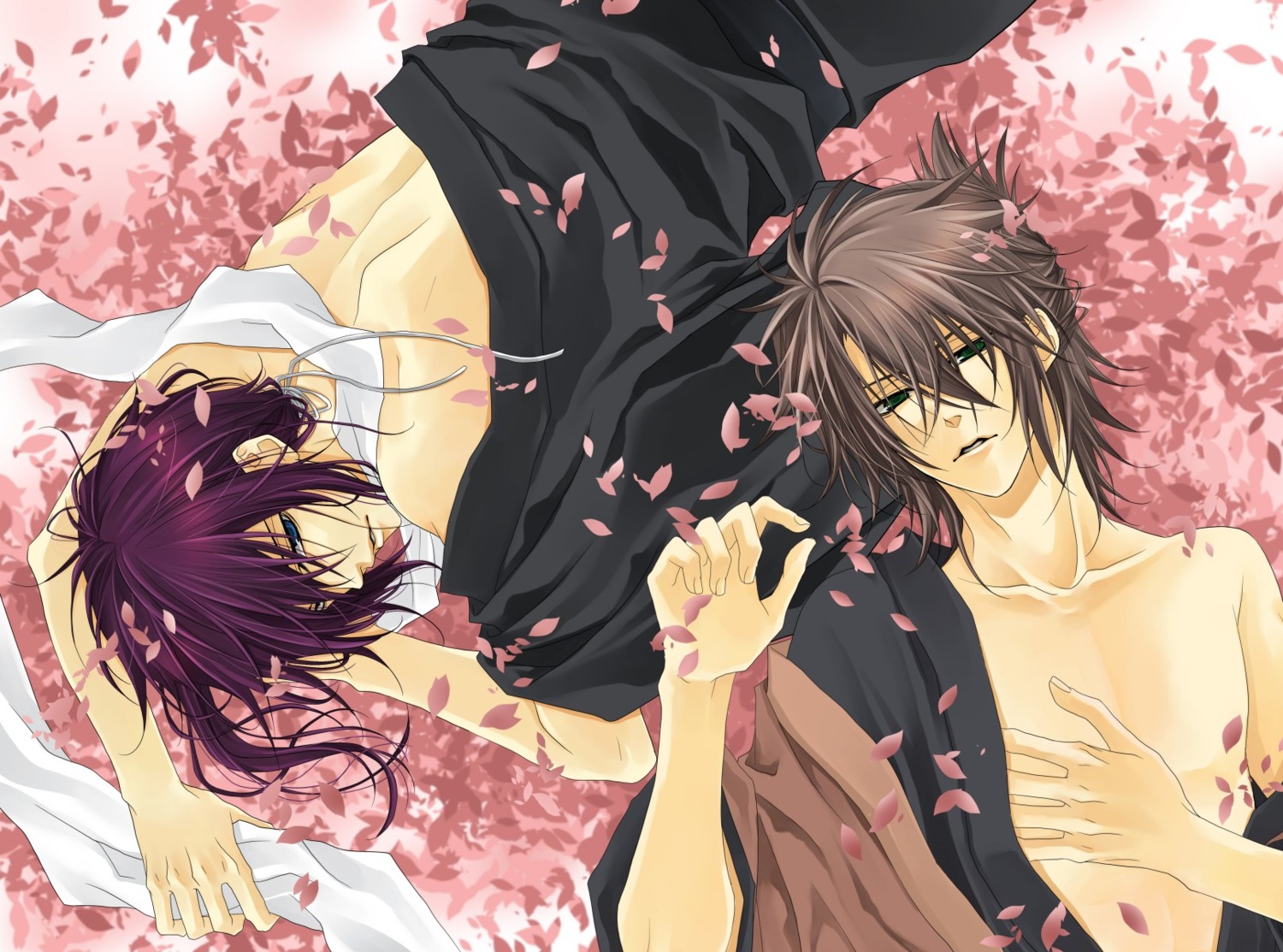 hakuouki, male, okita_souji, okita_souji_(hakuouki), saitou_hajime, saitou_hajime_(hakuouki), tohiu