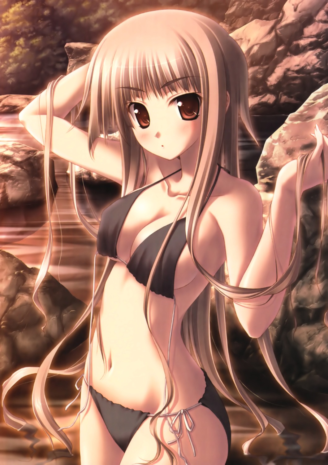 bikini, cleavage, hayama_kanon, natsu_ni_kanaderu_bokura_no_uta, purple_software, swimsuits, tsukimori_hiro