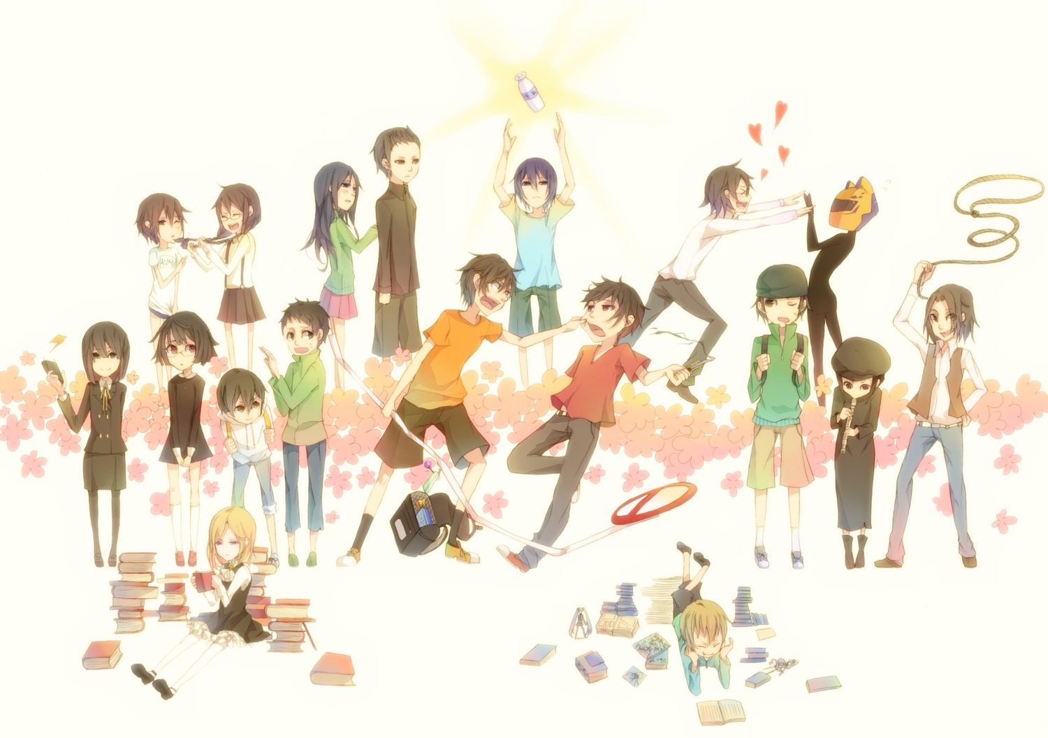 awakusu_akane, celty_sturluson, durarara!!, gym_uniform, heiwajima_kasuka, heiwajima_shizuo, kadota_kyouhei, karisawa_erika