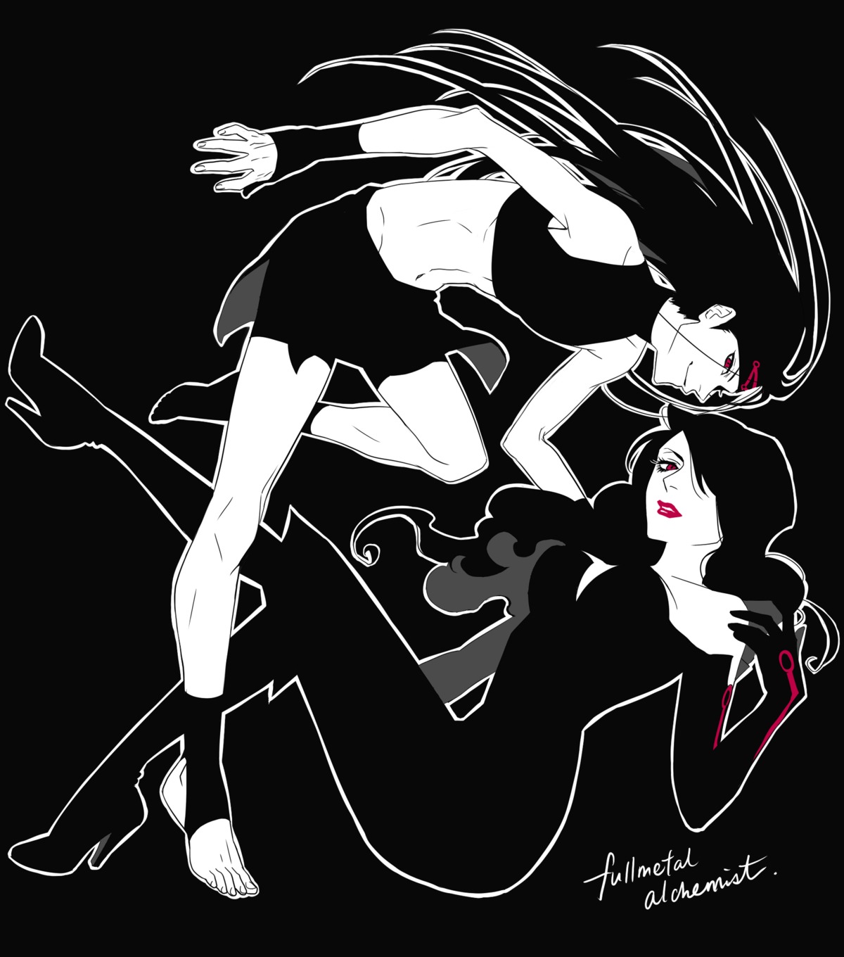 envy, fullmetal_alchemist, lust, monochrome, temari114