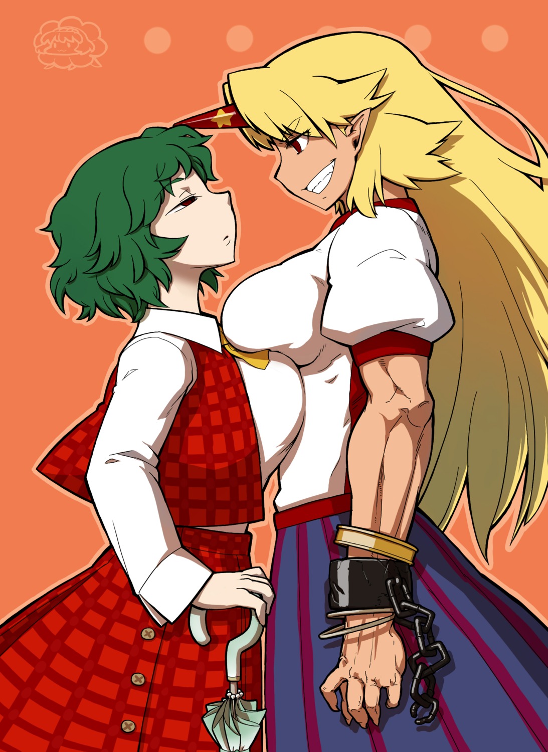 hoshiguma_yuugi, kazami_yuuka, touhou, ume_(noraneko)