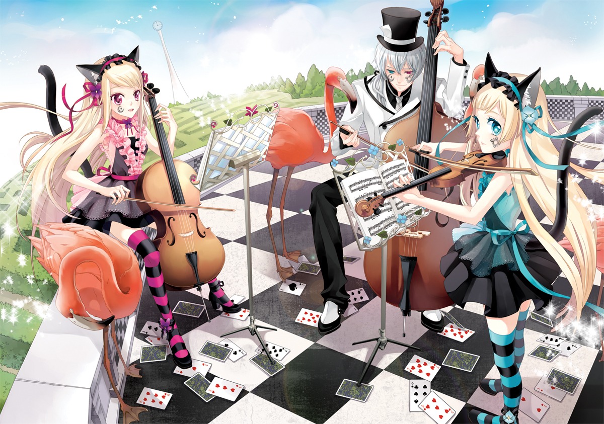 animal_ears, cocoon_(loveririn), hiver_laurant, hortense, nekomimi, sound_horizon, tail, thighhighs, violette