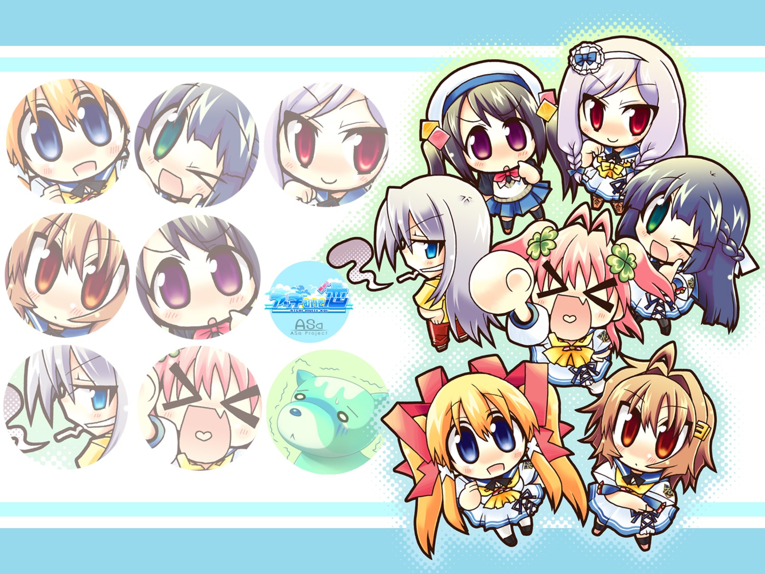 asa_project, atchi_muite_koi, chibi, wallpaper