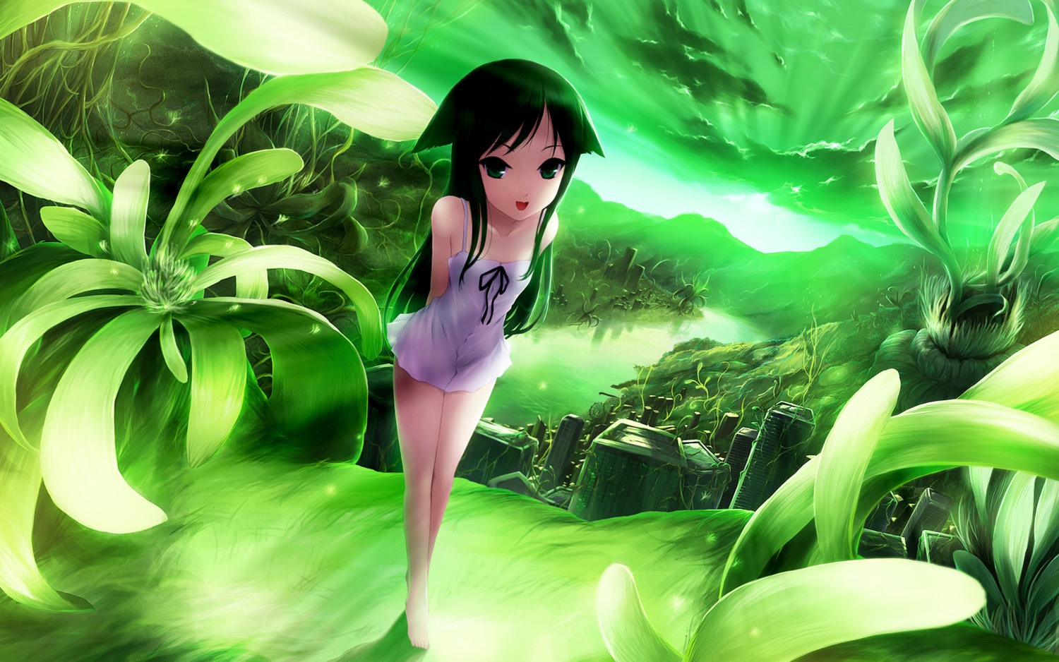 animal_ears, cait, dress, saya, saya_no_uta, wallpaper