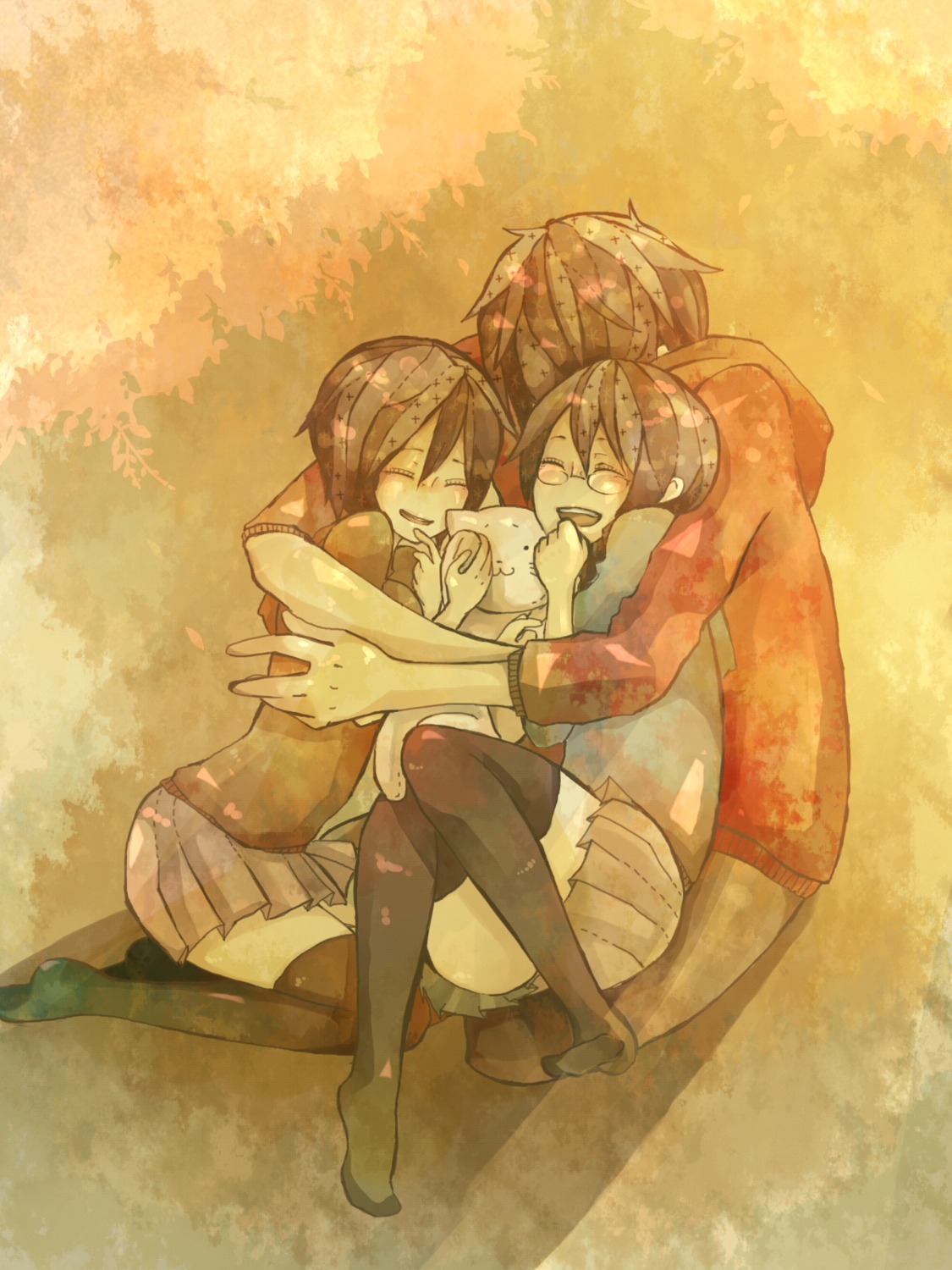 durarara!!, megane, mizutamari_tori, orihara_izaya, orihara_kururi, orihara_mairu