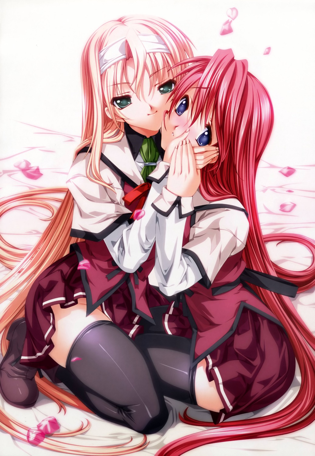 kasugazaki_yukino, koisuru_otome_to_syugo_no_tate, nopan, seifuku, senomoto_hisashi, thighhighs, trap, yamada_taeko