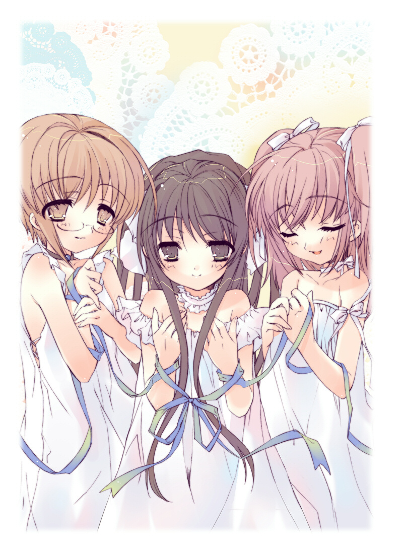 dress, ito_noizi, komorebi_ni_yureru_tama_no_koe, kouenji_ayana, megane, sui, tachibana_koharu
