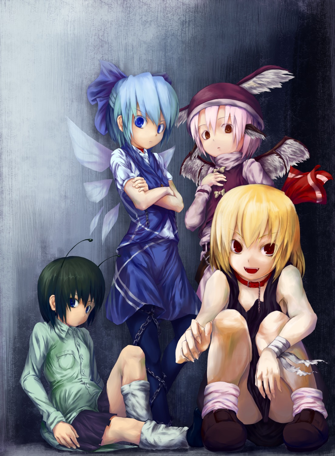aratama, cirno, mystia_lorelei, rumia, touhou, wriggle_nightbug