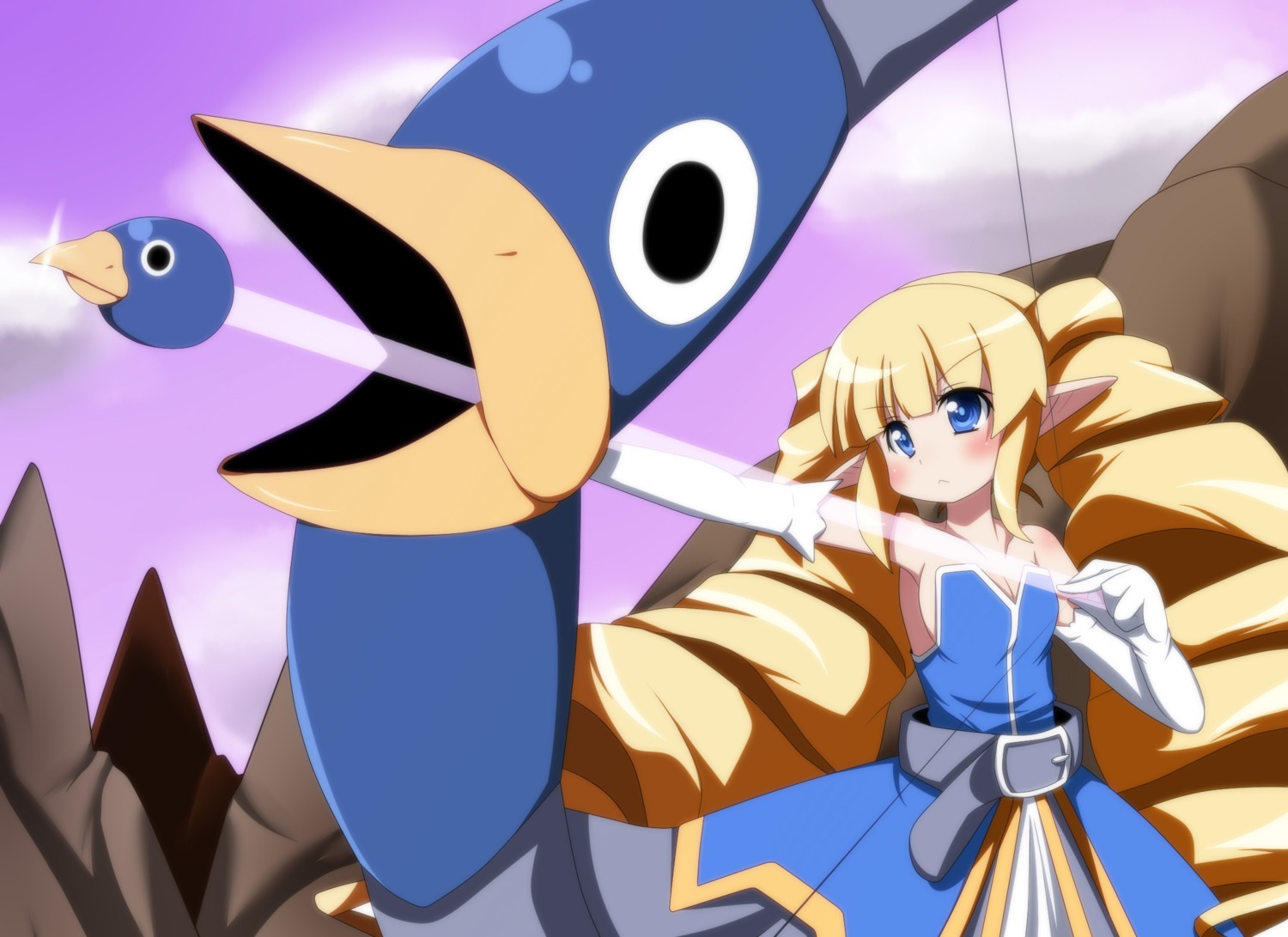 archer_(disgaea), cleavage, disgaea, kakeru, prinny