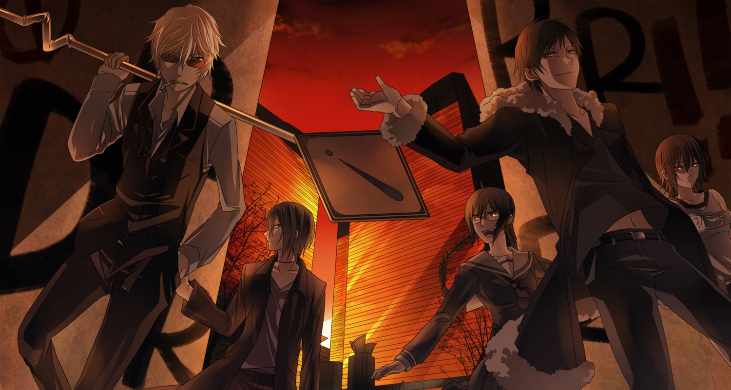 athese112, durarara!!, heiwajima_kasuka, heiwajima_shizuo, megane, orihara_izaya, orihara_kururi, orihara_mairu