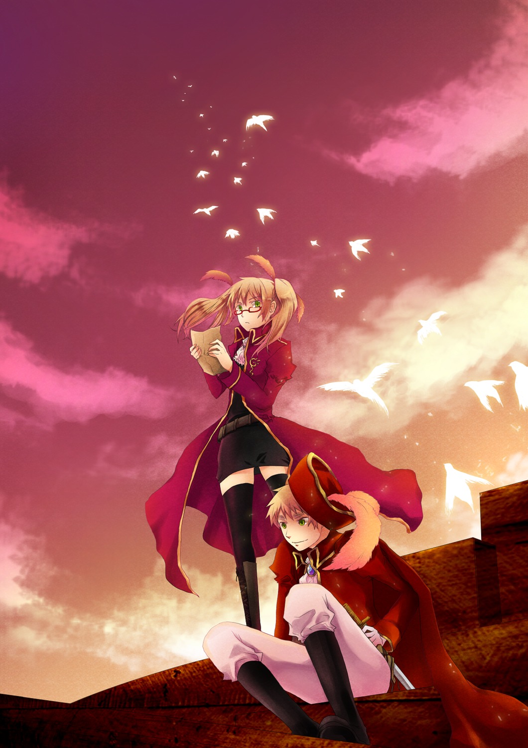 hetalia_axis_powers, megane, sn, sword, thighhighs, united_kingdom