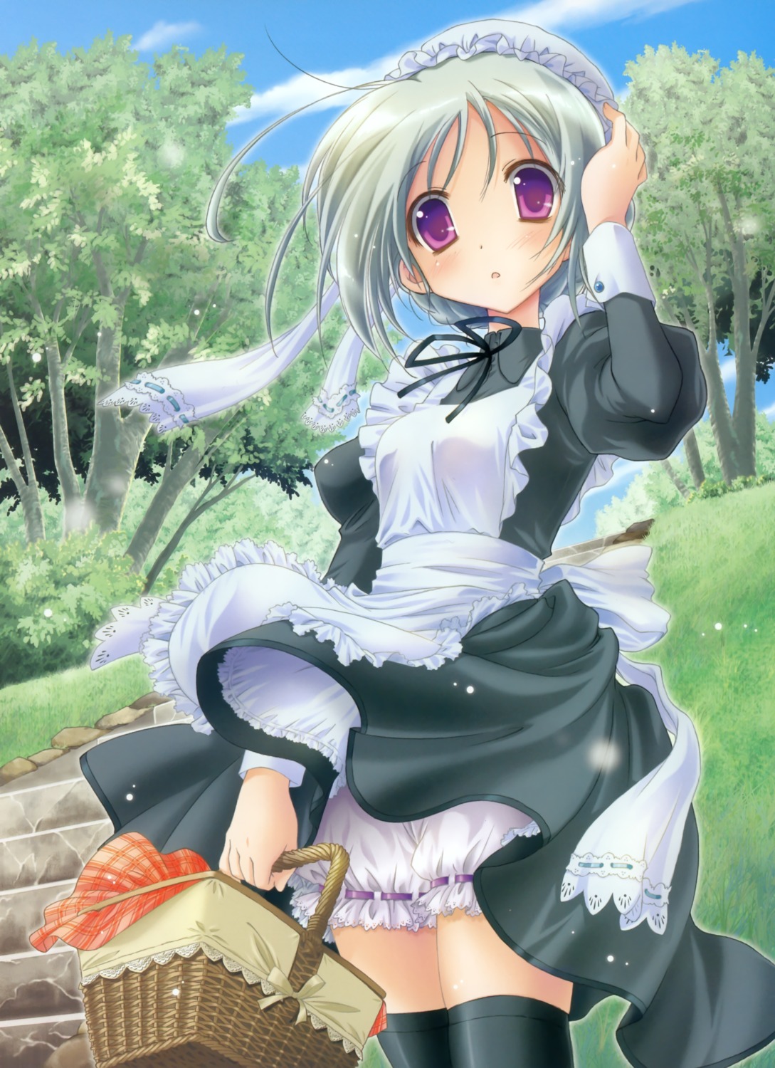 bloomers, horii_kumi, maid, thighhighs