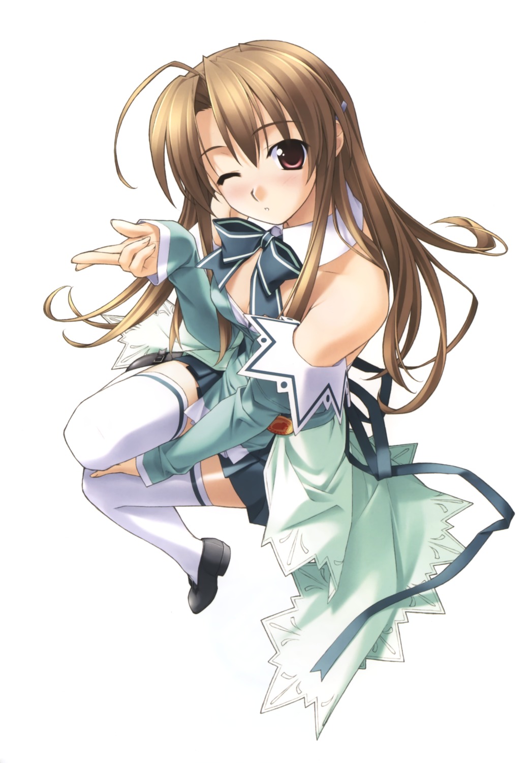 cleavage, hashimoto_takashi, pia_carrot, pia_carrot_3, takai_sayaka, thighhighs, waitress