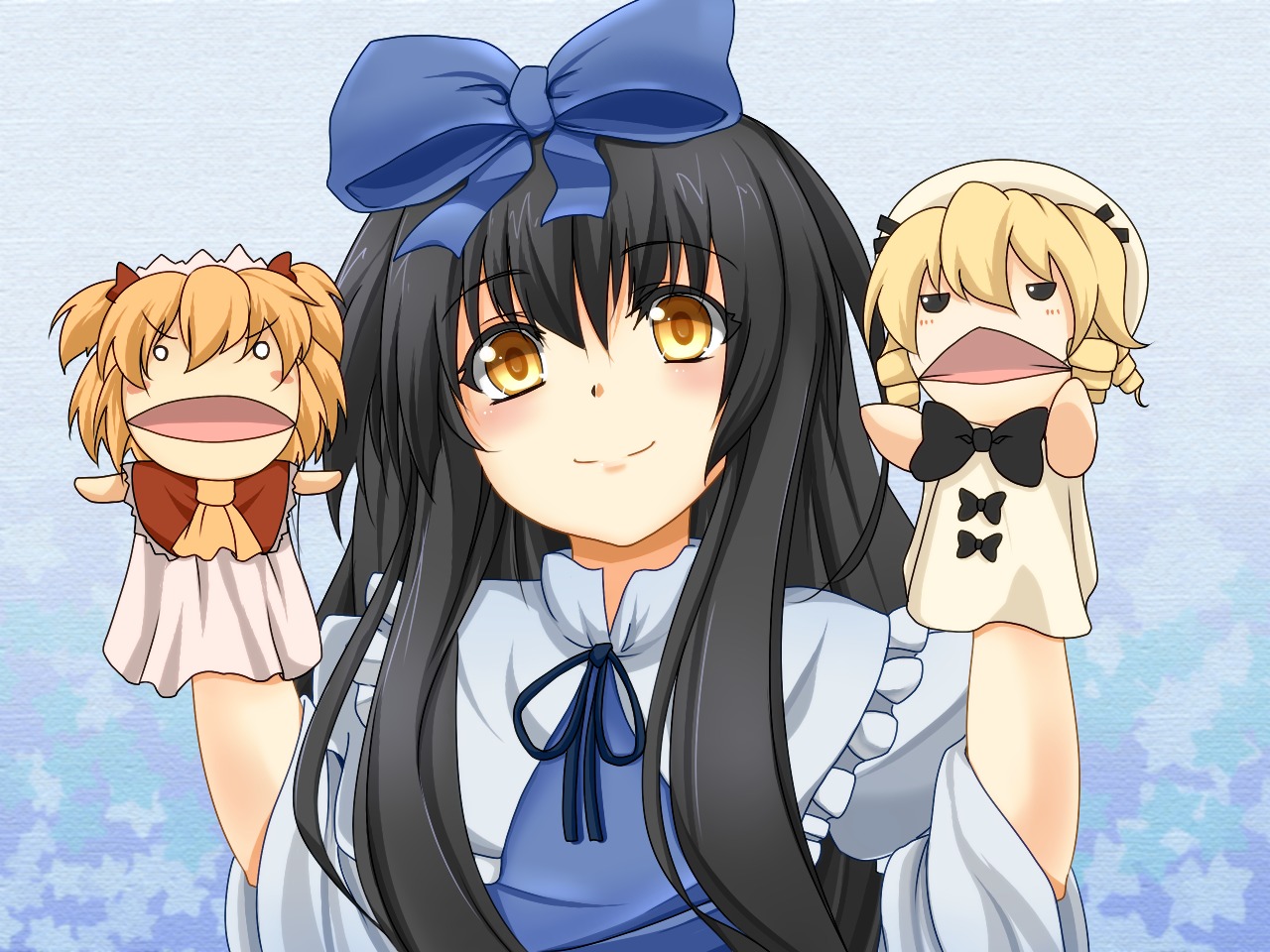 kamo_(yokaze), luna_child, star_sapphire, sunny_milk, touhou, wallpaper