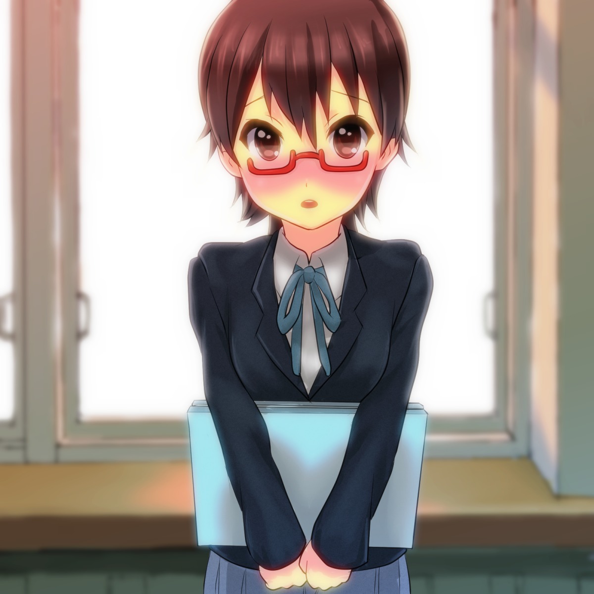k-on!, koumo, manabe_nodoka, megane, seifuku