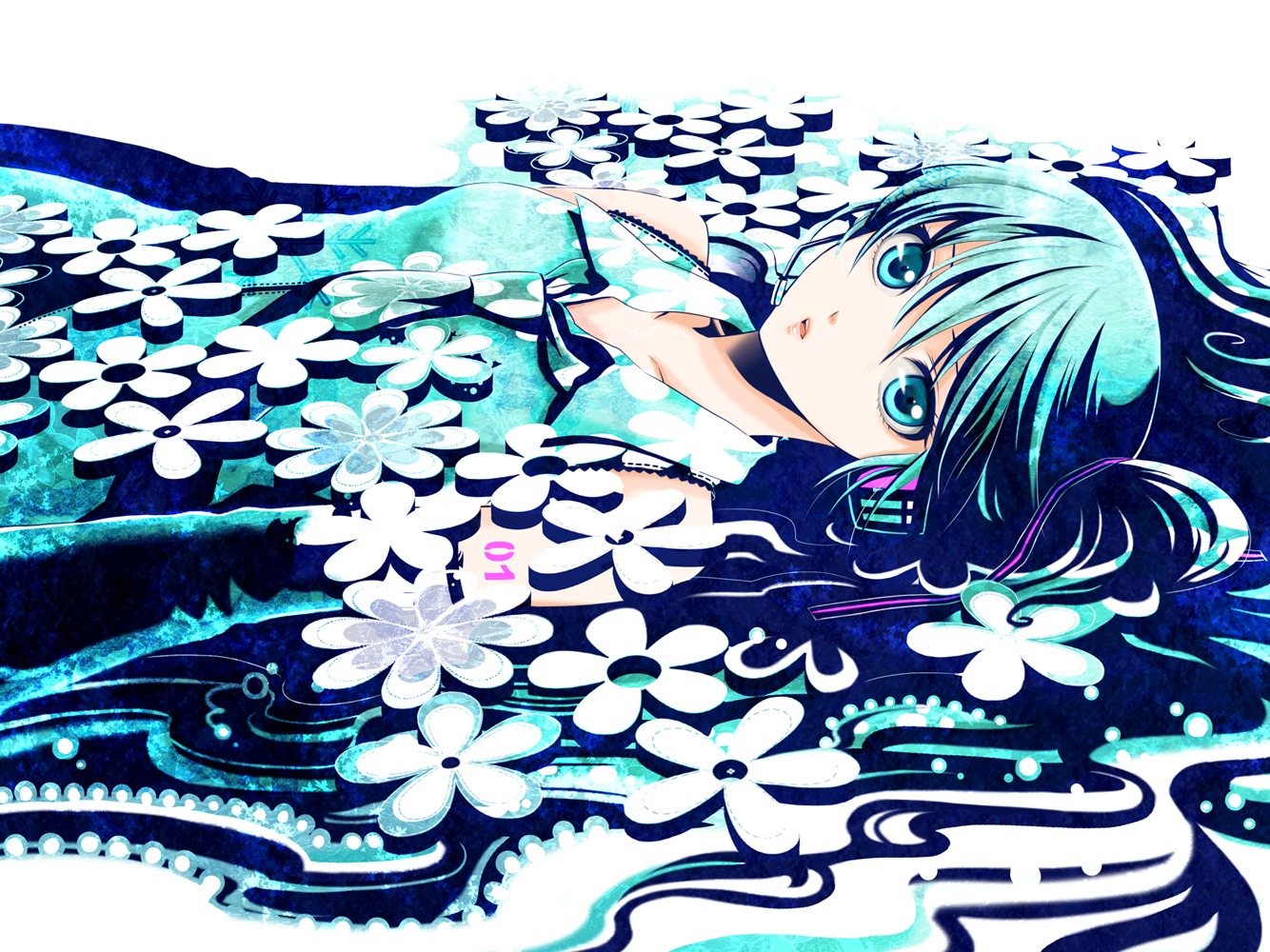 hatsune_miku, headphones, vocaloid, wool