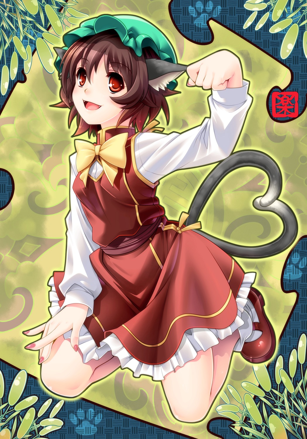 animal_ears, chen, rakujin, tail, touhou